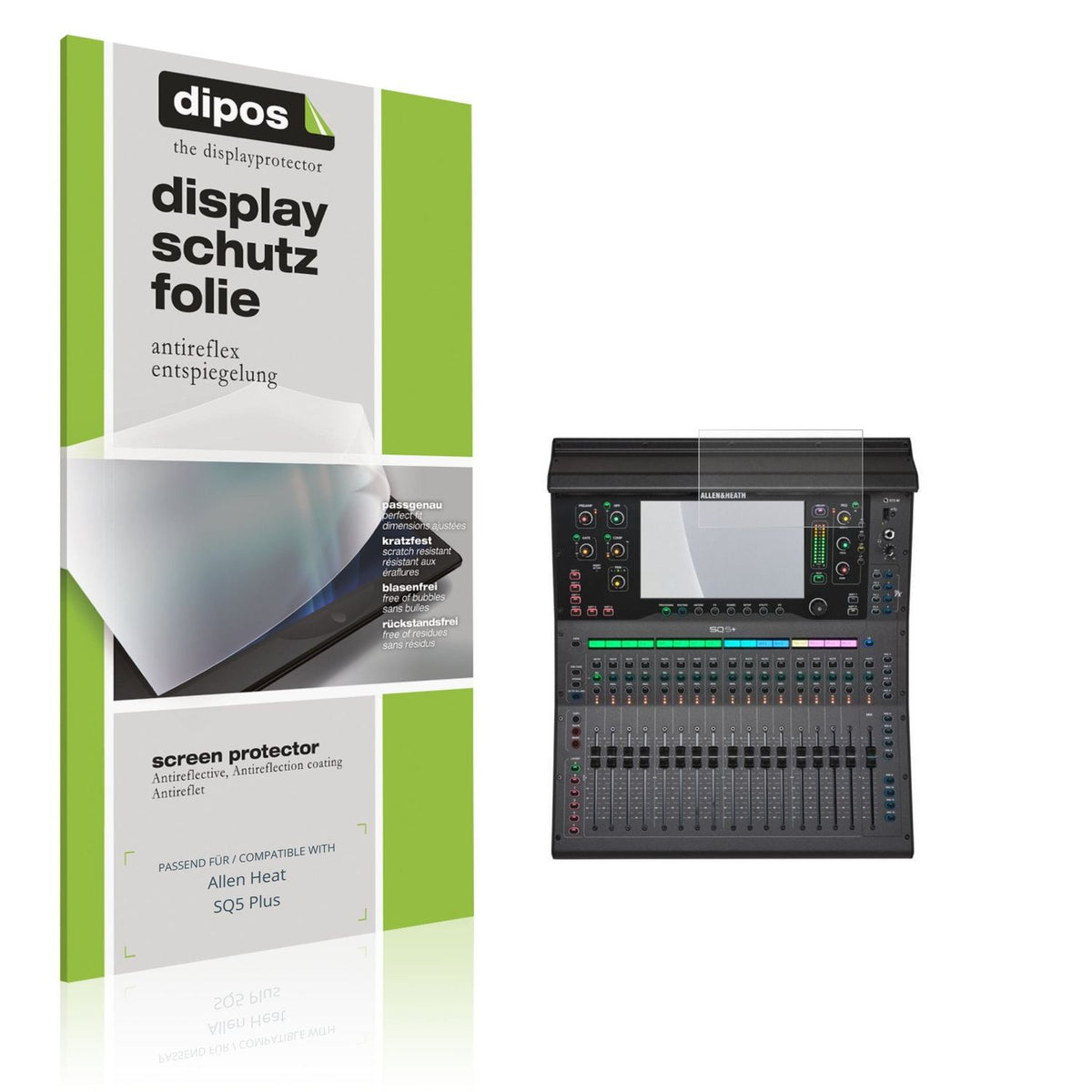 Matte Displayschutzfolie von dipos passend für Allen Heat SQ5 Plus, präziser Zuschnitt und blasenfrei montiert