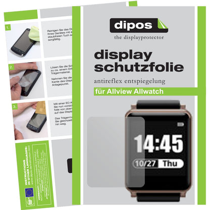 Matte Displayschutzfolie von dipos passend für Allview Allwatch, präziser Zuschnitt und blasenfrei montiert