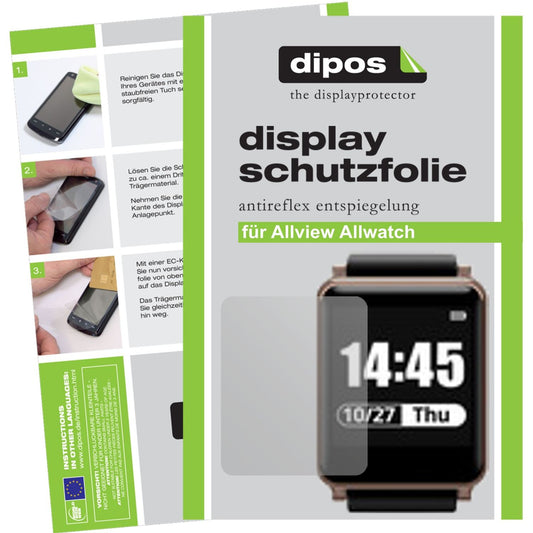 Matte Displayschutzfolie von dipos passend für Allview Allwatch, präziser Zuschnitt und blasenfrei montiert