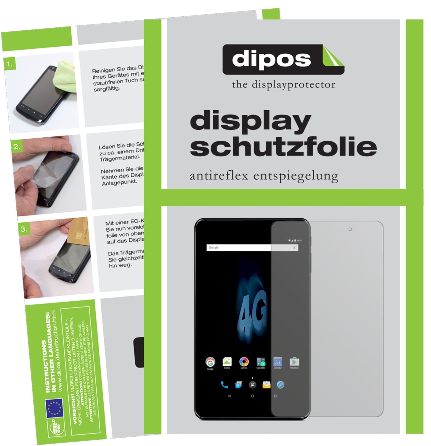 Matte Displayschutzfolie von dipos passend für Allview Viva H802 LTE, präziser Zuschnitt und blasenfrei montiert