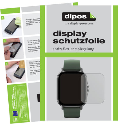 Matte Displayschutzfolie von dipos passend für Amazfit GTR 2e, präziser Zuschnitt und blasenfrei montiert