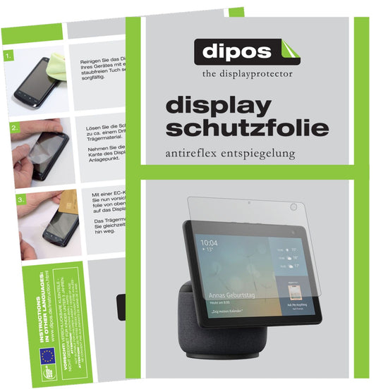Matte Displayschutzfolie von dipos passend für Amazon Echo Show 10 (3. Generation), präziser Zuschnitt und blasenfrei montiert