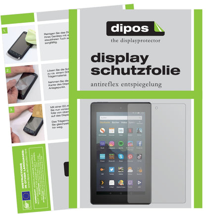 Matte Displayschutzfolie von dipos passend für Amazon Fire 7 Tablet 9. Generation (2019), präziser Zuschnitt und blasenfrei montiert