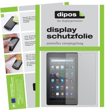Matte Displayschutzfolie von dipos passend für Amazon Fire 7 Tablet 9. Generation (2019), präziser Zuschnitt und blasenfrei montiert