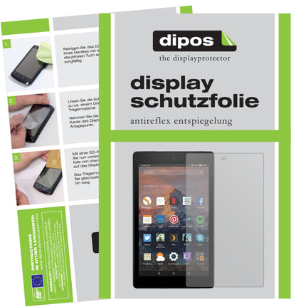 Matte Displayschutzfolie von dipos passend für Amazon Fire HD 8 (2020), präziser Zuschnitt und blasenfrei montiert