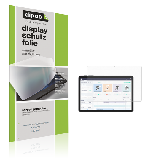 Matte Displayschutzfolie von dipos passend für Aobante K80 10.1, präziser Zuschnitt und blasenfrei montiert