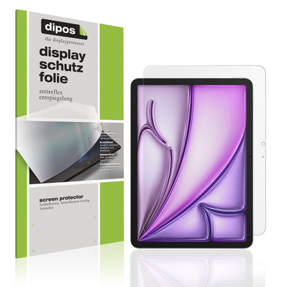 Matte Displayschutzfolie von dipos passend für Apple iPad Air M2 11 Zoll, präziser Zuschnitt und blasenfrei montiert