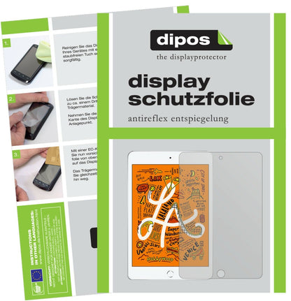 Matte Displayschutzfolie von dipos passend für Apple iPad Mini (2019) 7.9 Zoll, präziser Zuschnitt und blasenfrei montiert