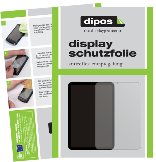 Matte Displayschutzfolie von dipos passend für Apple iPad mini 6, präziser Zuschnitt und blasenfrei montiert