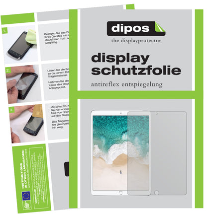 Matte Displayschutzfolie von dipos passend für Apple iPad Pro 10,5 Zoll, präziser Zuschnitt und blasenfrei montiert