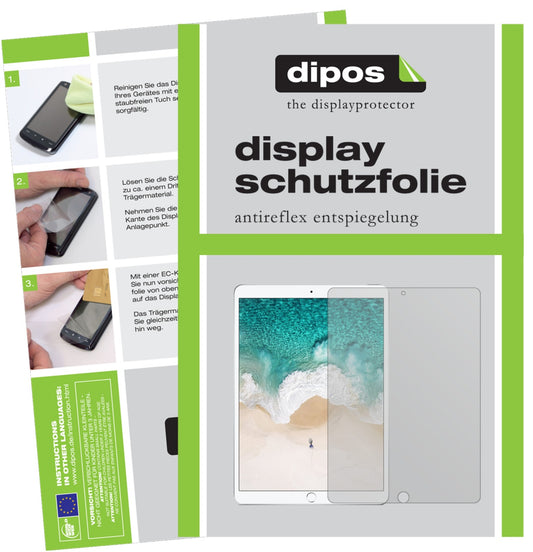 Matte Displayschutzfolie von dipos passend für Apple iPad Pro 10,5 Zoll, präziser Zuschnitt und blasenfrei montiert