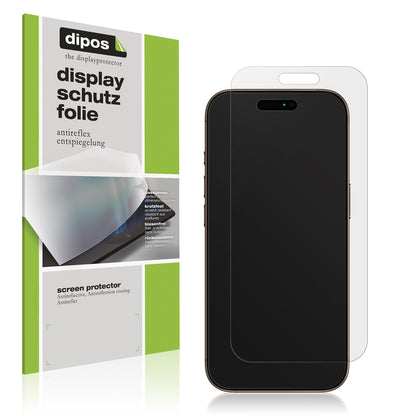 Matte Displayschutzfolie von dipos passend für Apple iPhone 16 Pro Max, präziser Zuschnitt und blasenfrei montiert