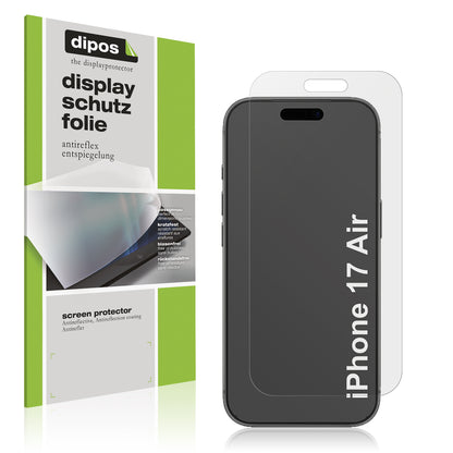 Matte Displayschutzfolie von dipos passend für Apple iPhone 17 Air, präziser Zuschnitt und blasenfrei montiert