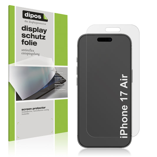 Matte Displayschutzfolie von dipos passend für Apple iPhone 17 Air, präziser Zuschnitt und blasenfrei montiert