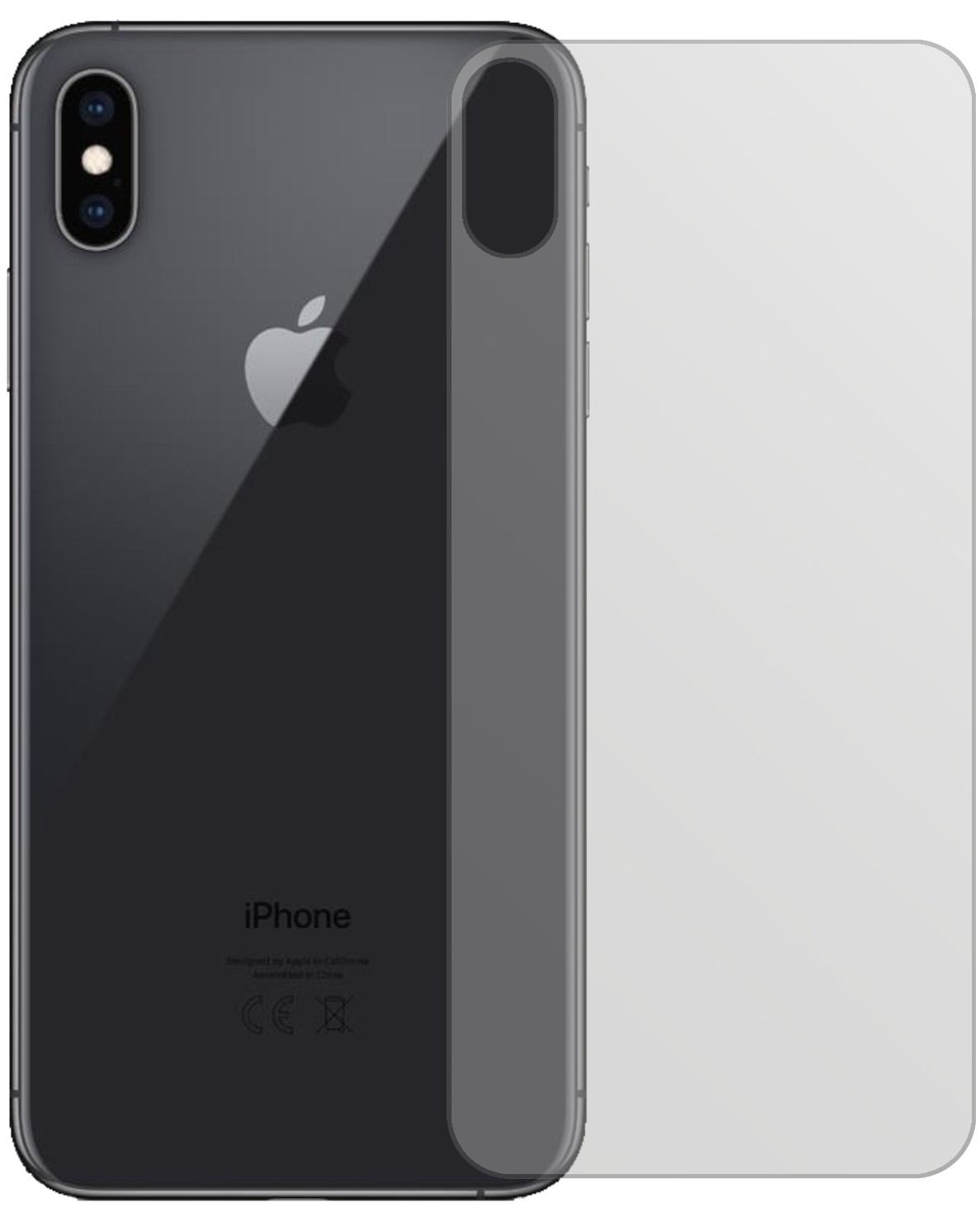 Matte Displayschutzfolie von dipos passend für Apple iPhone XS Max Rückseite, präziser Zuschnitt und blasenfrei montiert