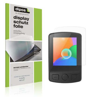 Matte Displayschutzfolie von dipos passend für Aroeally MP3-07, präziser Zuschnitt und blasenfrei montiert