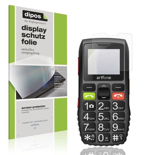 Matte Displayschutzfolie von dipos passend für artfone C1, präziser Zuschnitt und blasenfrei montiert