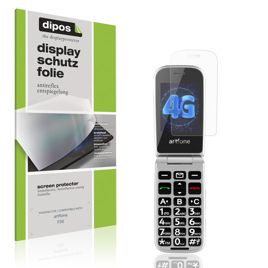 Matte Displayschutzfolie von dipos passend für artfone F30, präziser Zuschnitt und blasenfrei montiert