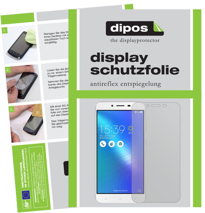 Matte Displayschutzfolie von dipos passend für Asus ZenFone 3 Max ZC553KL (2017), präziser Zuschnitt und blasenfrei montiert
