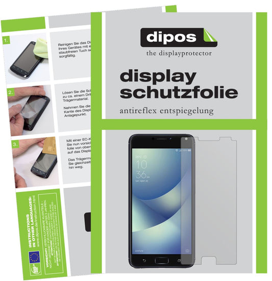 Matte Displayschutzfolie von dipos passend für Asus Zenfone 4 Max 5,2 Zoll ZC520KL, präziser Zuschnitt und blasenfrei montiert