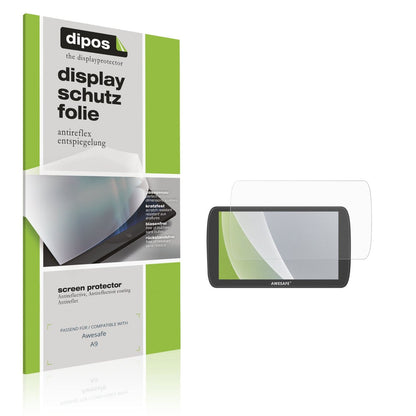 Matte Displayschutzfolie von dipos passend für Awesafe A9, präziser Zuschnitt und blasenfrei montiert