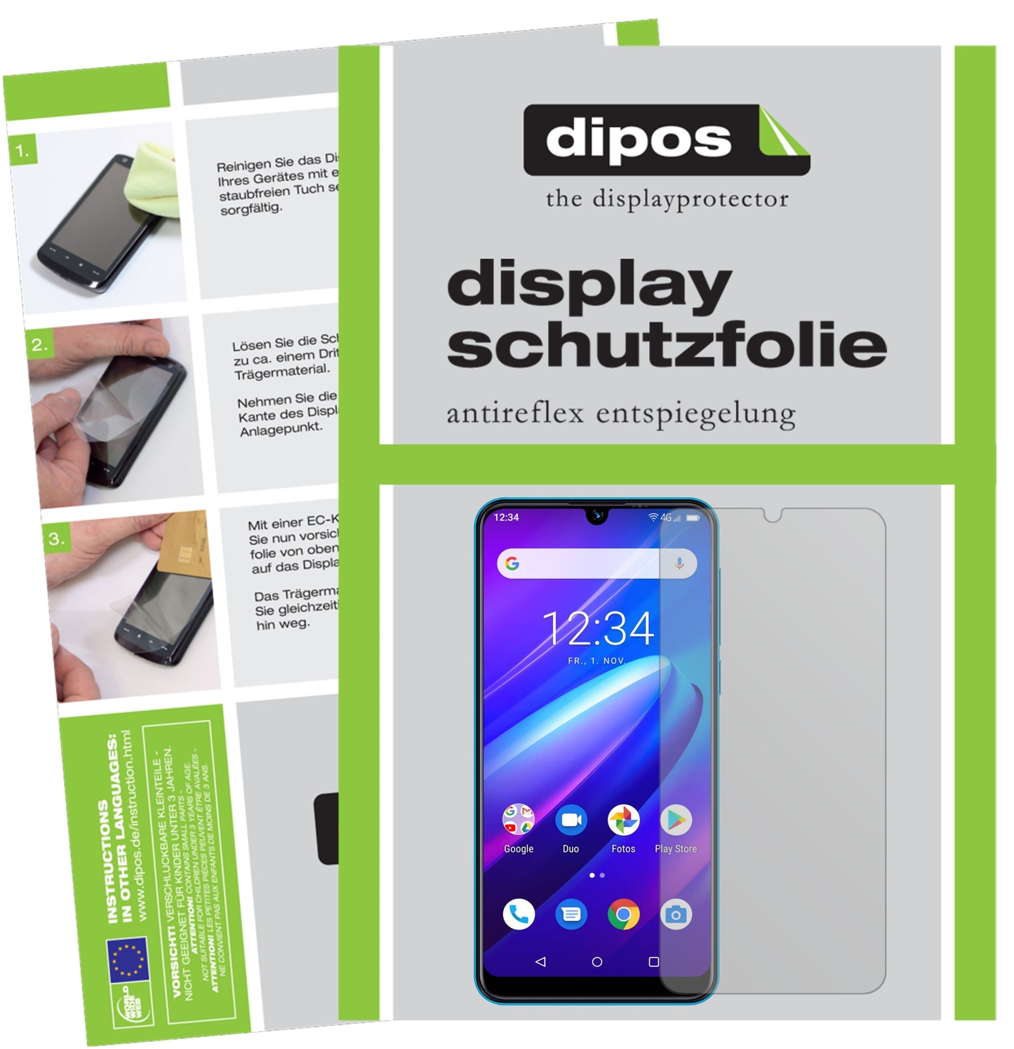 Matte Displayschutzfolie von dipos passend für Beafon M6, präziser Zuschnitt und blasenfrei montiert