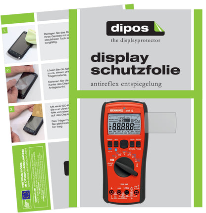Matte Displayschutzfolie von dipos passend für Benning MM 12 Messgerät, präziser Zuschnitt und blasenfrei montiert