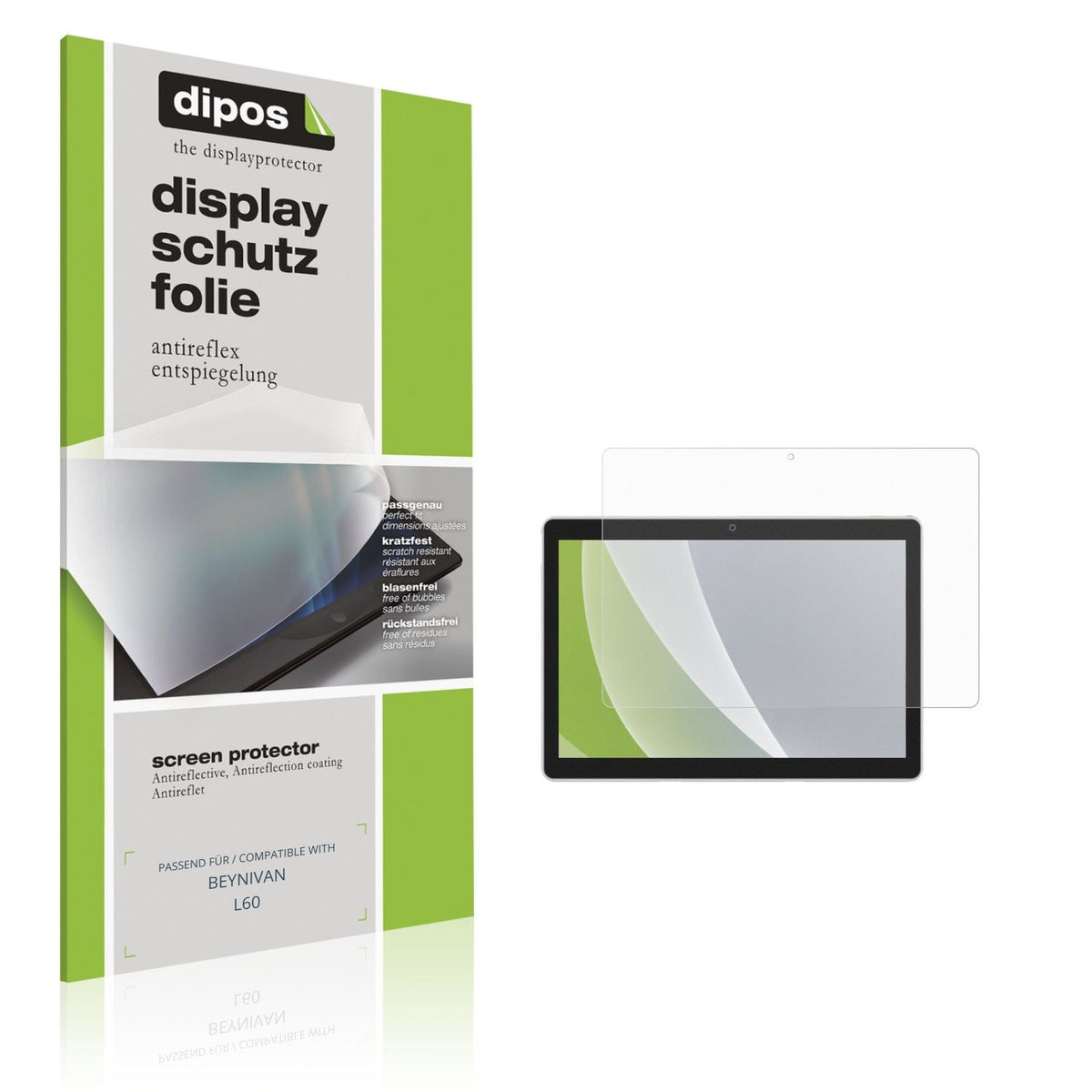 Matte Displayschutzfolie von dipos passend für BEYNIVAN L60, präziser Zuschnitt und blasenfrei montiert