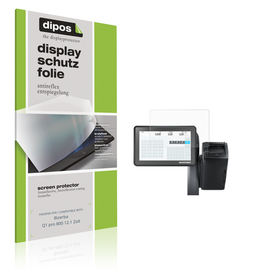 Matte Displayschutzfolie von dipos passend für Bizerba Q1 pro 800 12.1 Zoll, präziser Zuschnitt und blasenfrei montiert