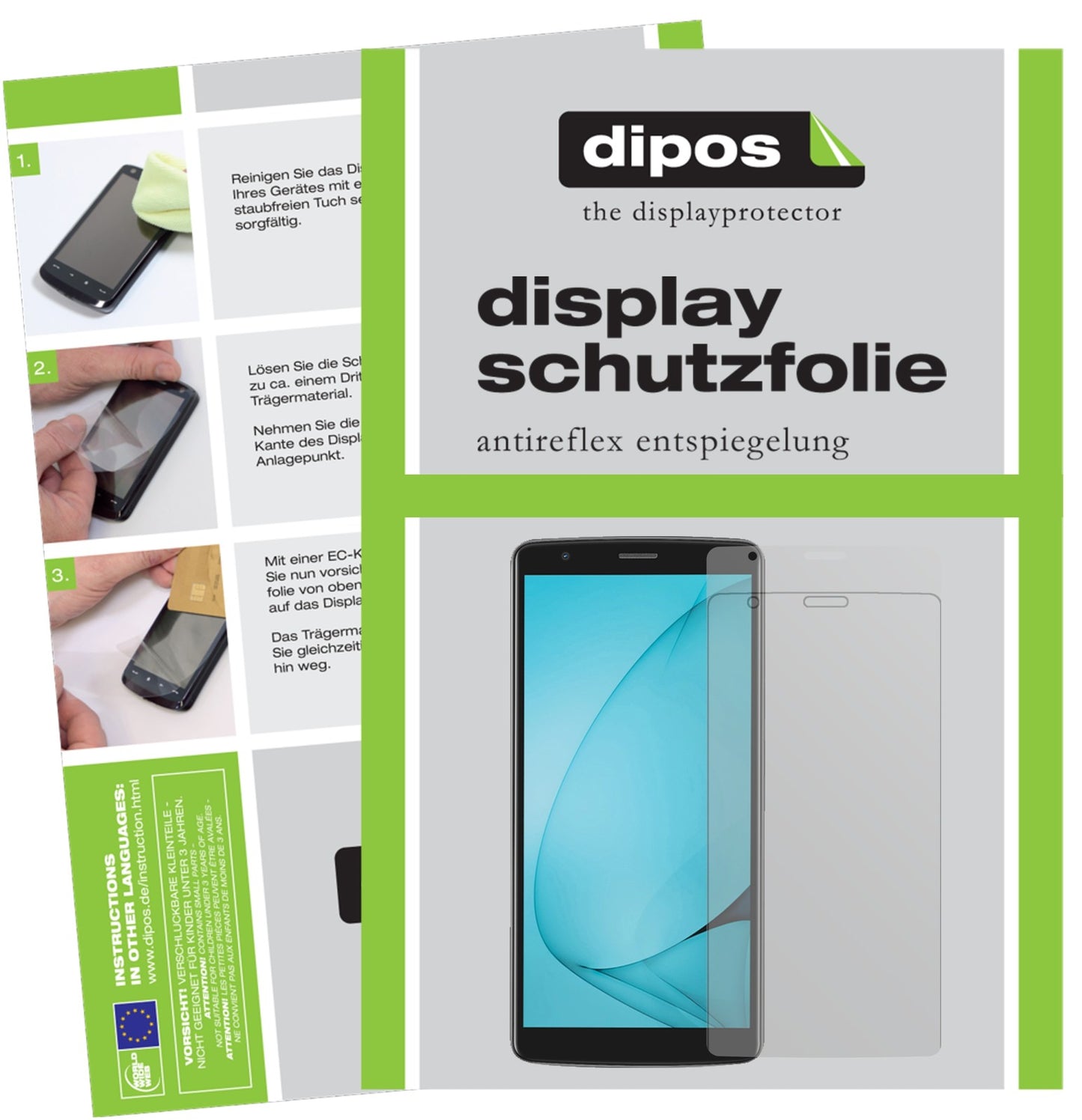 Matte Displayschutzfolie von dipos passend für Blackview A20, präziser Zuschnitt und blasenfrei montiert