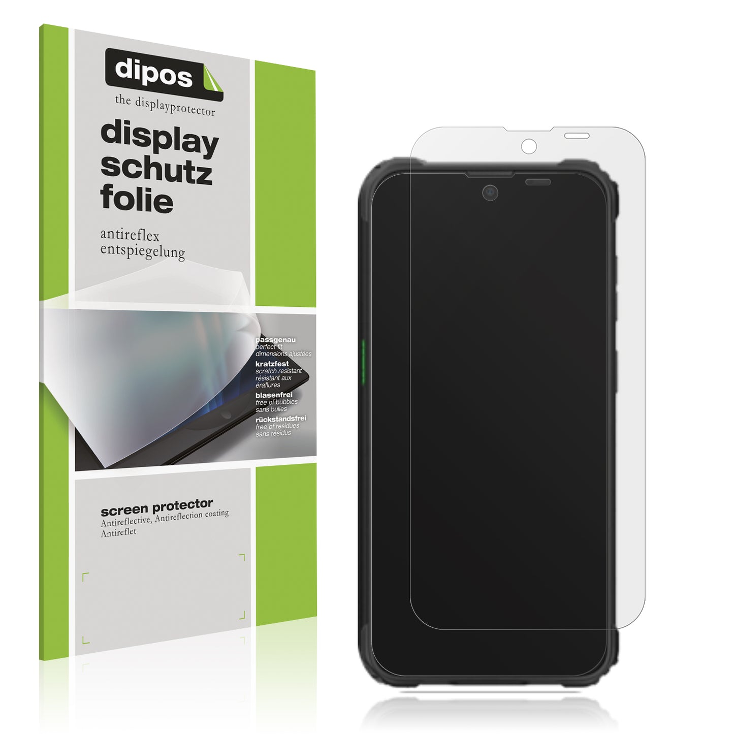 Matte Displayschutzfolie von dipos passend für Blackview BV5300 Plus, präziser Zuschnitt und blasenfrei montiert