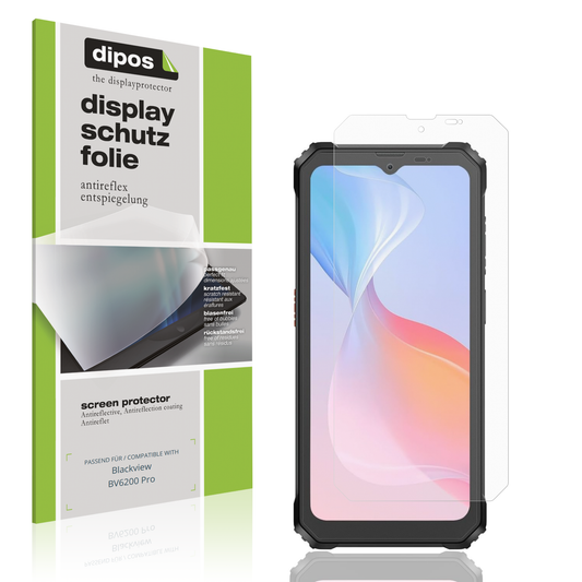 Matte Displayschutzfolie von dipos passend für Blackview BV6200 Pro, präziser Zuschnitt und blasenfrei montiert