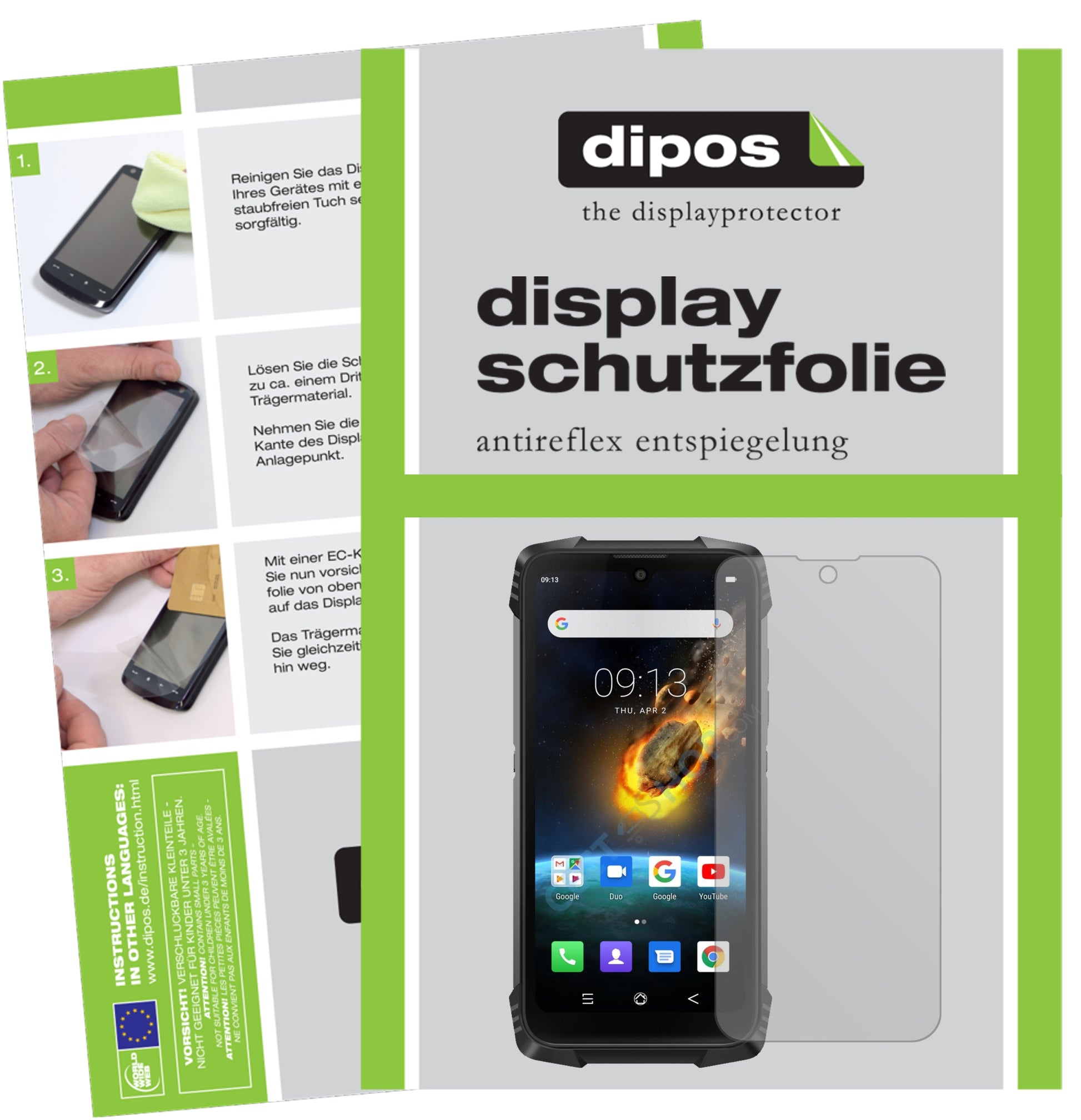 Matte Displayschutzfolie von dipos passend für Blackview BV6900, präziser Zuschnitt und blasenfrei montiert