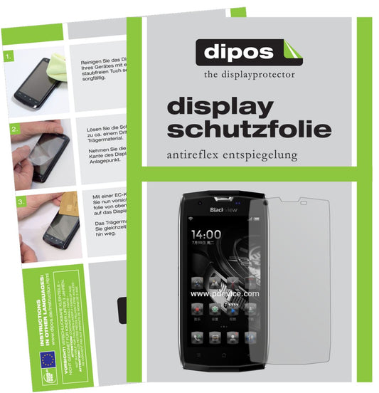 Matte Displayschutzfolie von dipos passend für Blackview BV7000 Pro, präziser Zuschnitt und blasenfrei montiert