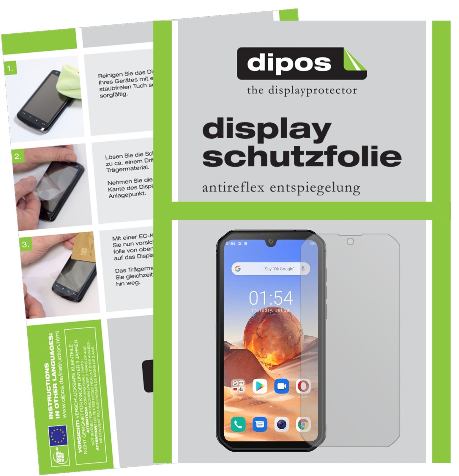 Matte Displayschutzfolie von dipos passend für Blackview BV9900E, präziser Zuschnitt und blasenfrei montiert