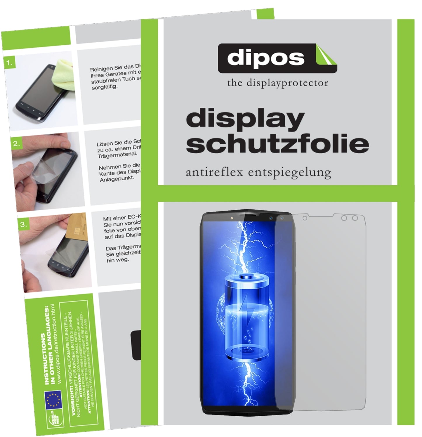 Matte Displayschutzfolie von dipos passend für Blackview P10000 Pro, präziser Zuschnitt und blasenfrei montiert