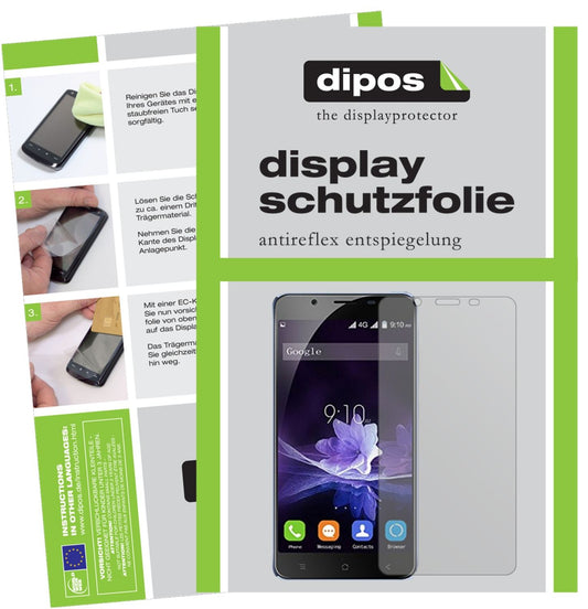 Matte Displayschutzfolie von dipos passend für Blackview P2, präziser Zuschnitt und blasenfrei montiert