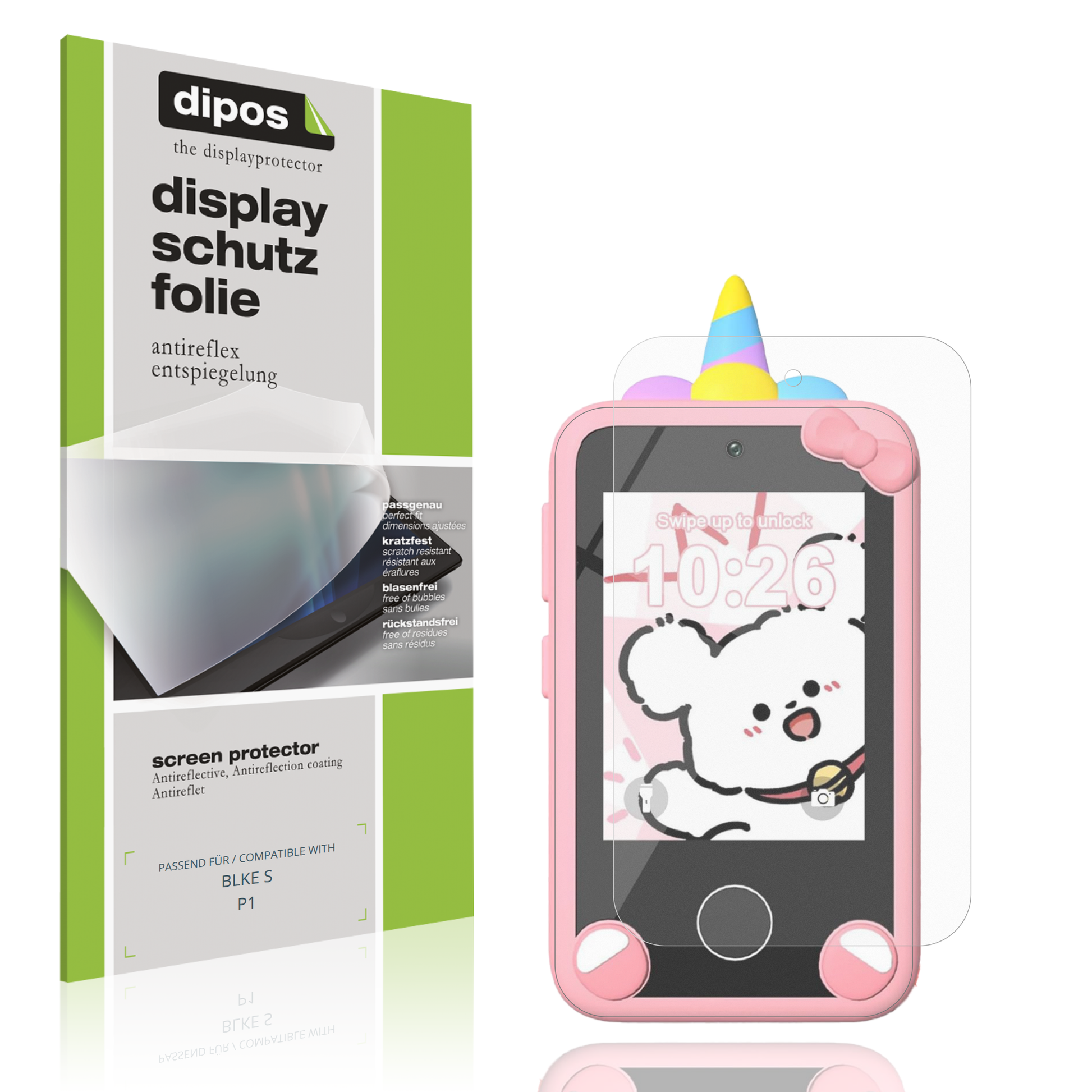 Matte Displayschutzfolie von dipos passend für BLKE S P1, präziser Zuschnitt und blasenfrei montiert