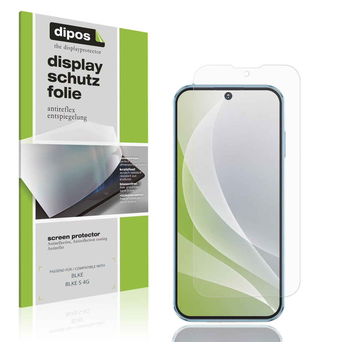 Matte Displayschutzfolie von dipos passend für BLKE BLKE S 4G, präziser Zuschnitt und blasenfrei montiert