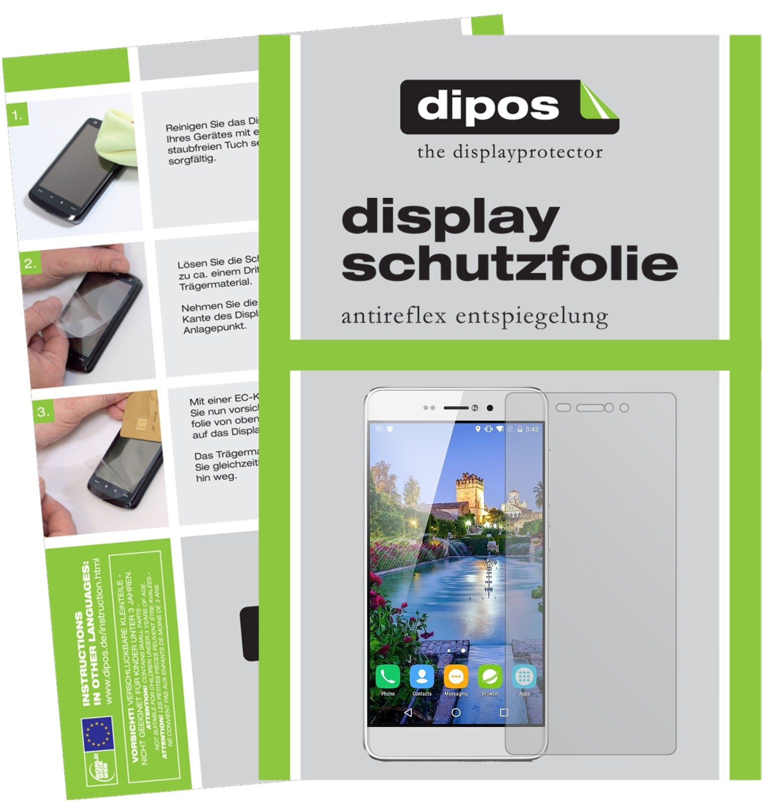Matte Displayschutzfolie von dipos passend für BLUBOO Picasso 5 Zoll, präziser Zuschnitt und blasenfrei montiert