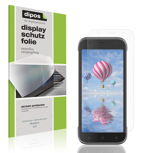 Matte Displayschutzfolie von dipos passend für Bluebird S10, präziser Zuschnitt und blasenfrei montiert