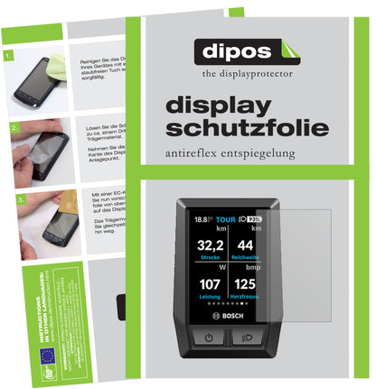 Matte Displayschutzfolie von dipos passend für Bosch Kiox e-Bike Display, präziser Zuschnitt und blasenfrei montiert