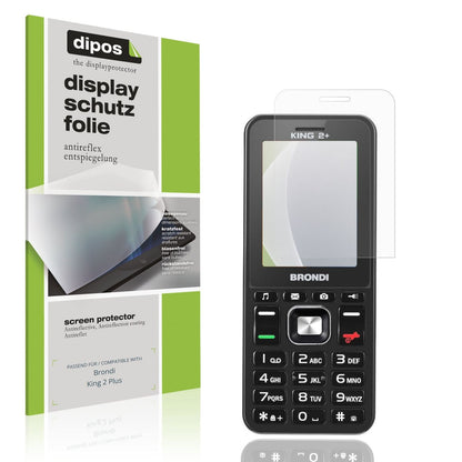 Matte Displayschutzfolie von dipos passend für Brondi King 2 Plus, präziser Zuschnitt und blasenfrei montiert