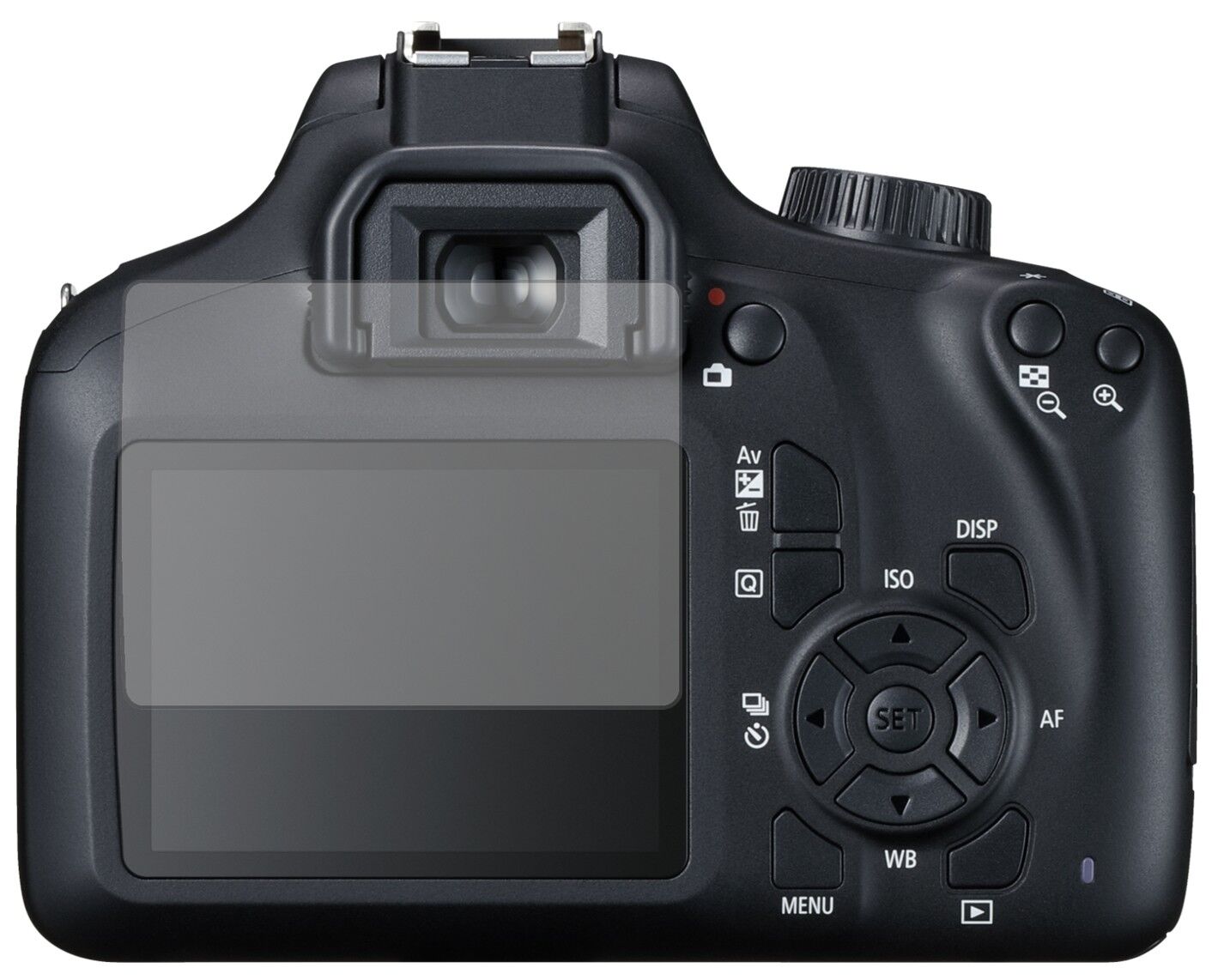 Matte Displayschutzfolie von dipos passend für Canon EOS 4000D, präziser Zuschnitt und blasenfrei montiert