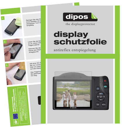 Matte Displayschutzfolie von dipos passend für Canon Powershot SX430 IS, präziser Zuschnitt und blasenfrei montiert