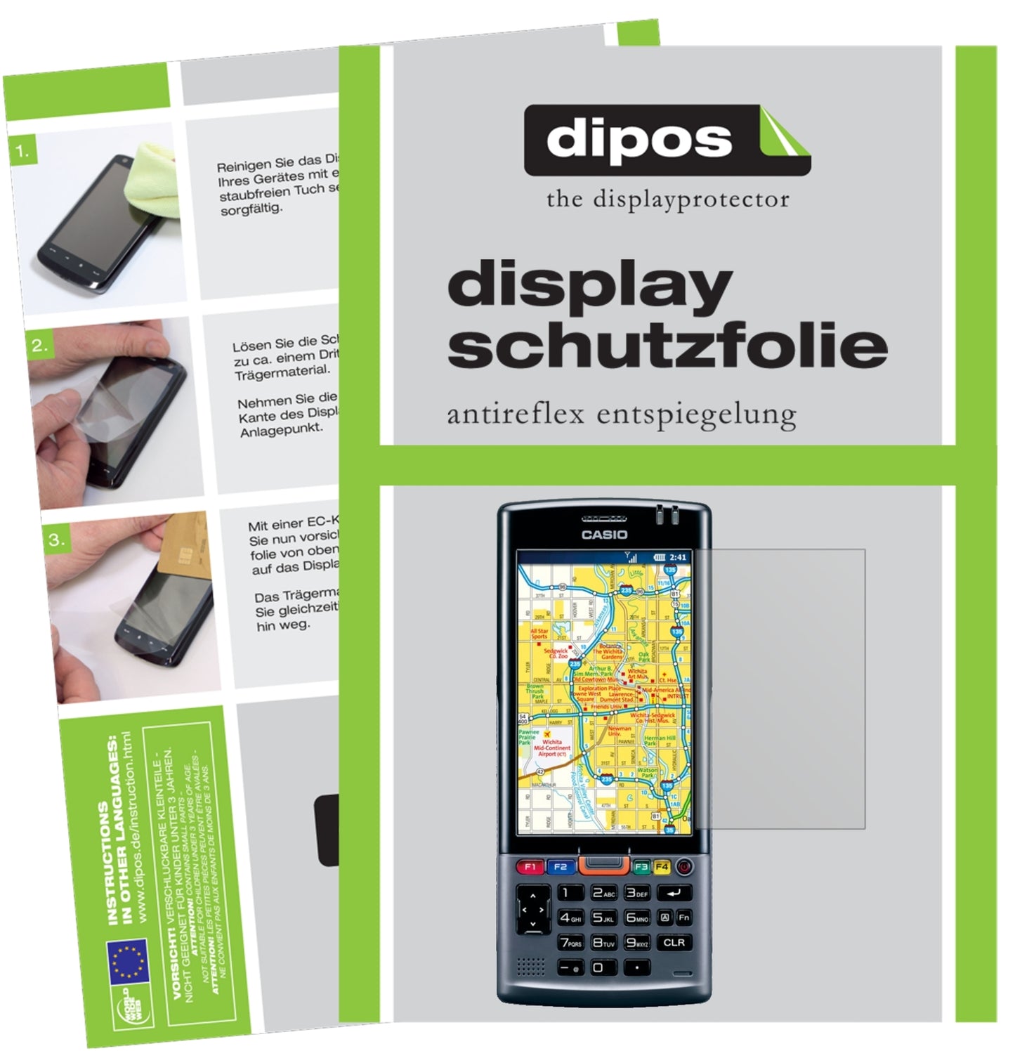 Matte Displayschutzfolie von dipos passend für Casio IT-G500, präziser Zuschnitt und blasenfrei montiert