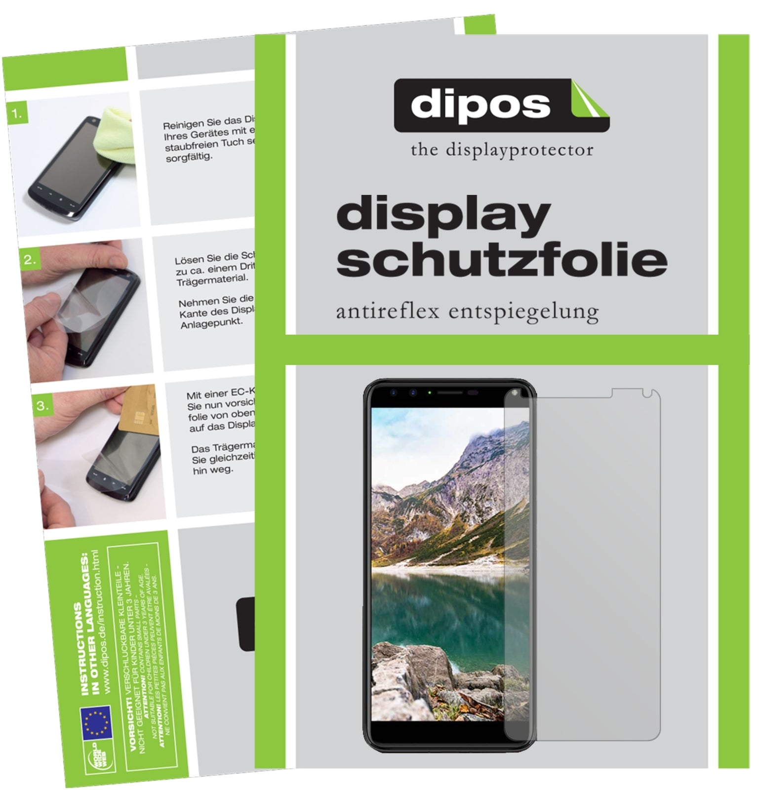 Matte Displayschutzfolie von dipos passend für Cherry Mobile Flare S6 Plus, präziser Zuschnitt und blasenfrei montiert