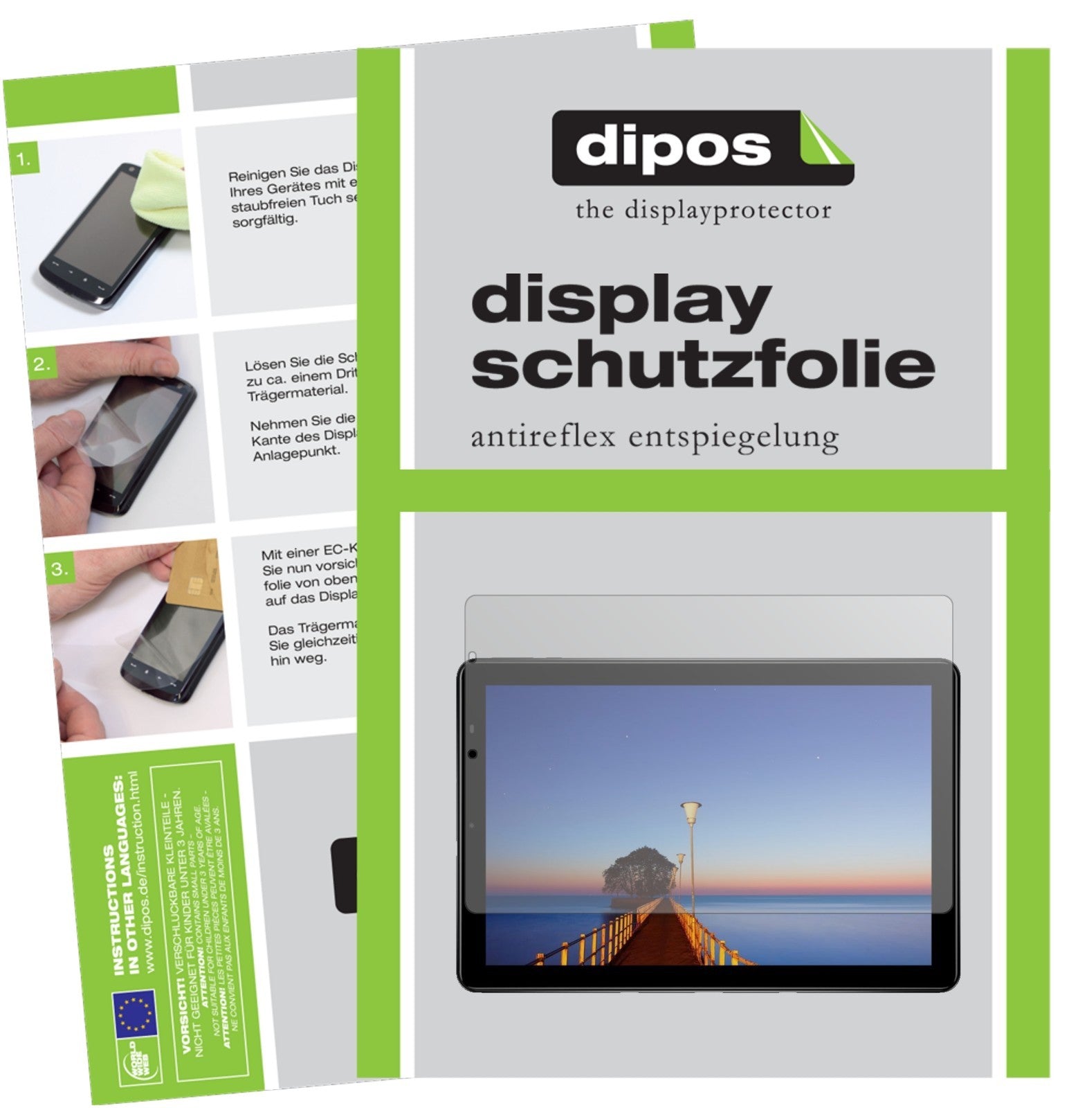 Matte Displayschutzfolie von dipos passend für Chuwi Hi9 Plus, präziser Zuschnitt und blasenfrei montiert