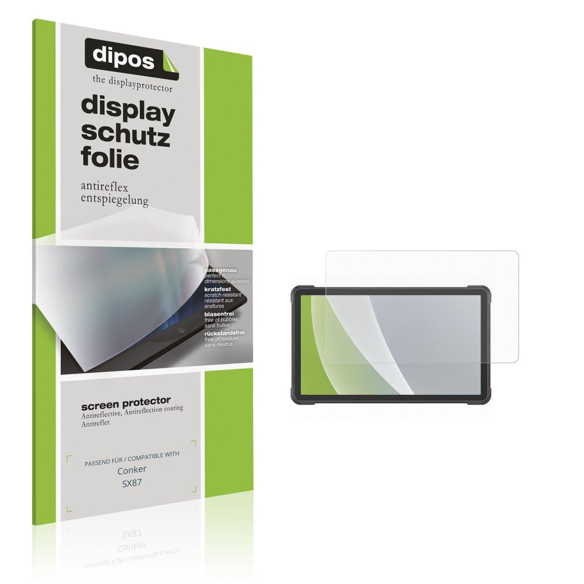 Matte Displayschutzfolie von dipos passend für Conker SX87, präziser Zuschnitt und blasenfrei montiert