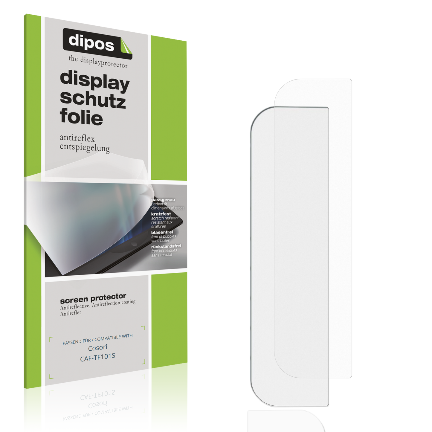 Matte Displayschutzfolie von dipos passend für Cosori CAF-TF101S, präziser Zuschnitt und blasenfrei montiert